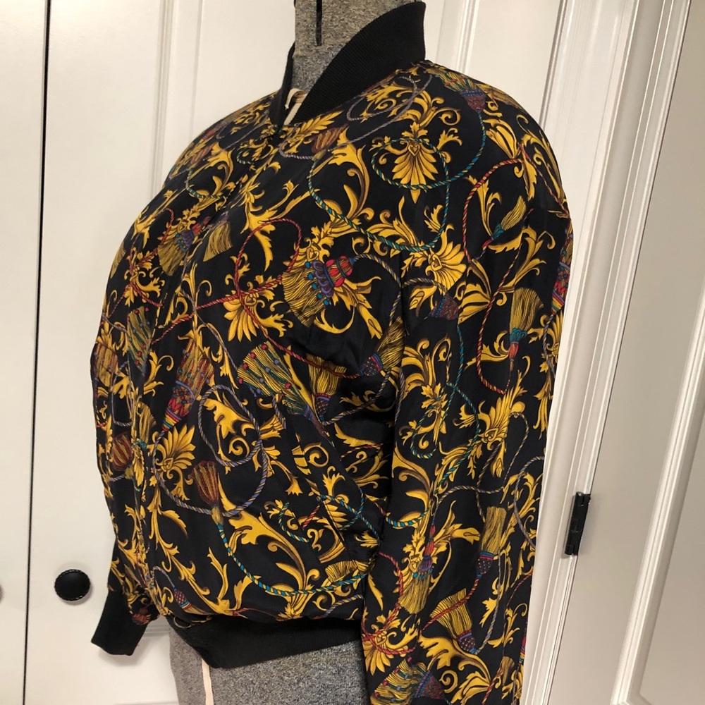 Vintage silk fancy gold tassel jacket small